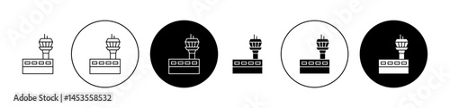 Flight Control tower icon. Design for web and mobile app. Vector illustration