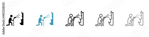 Firefighter icon. Design for web and mobile app. Vector illustration