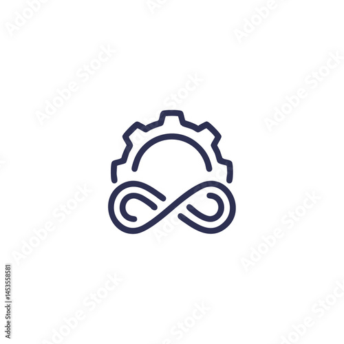 Devops icon logo flat vector design