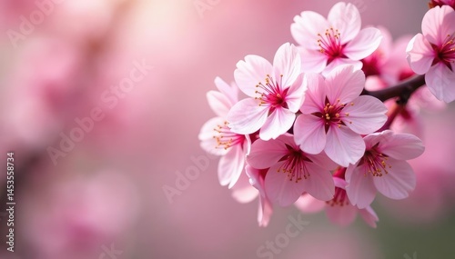 Delicate pink sakura blossoms in full bloom, forming a repeating floral pattern , petal, design, soft