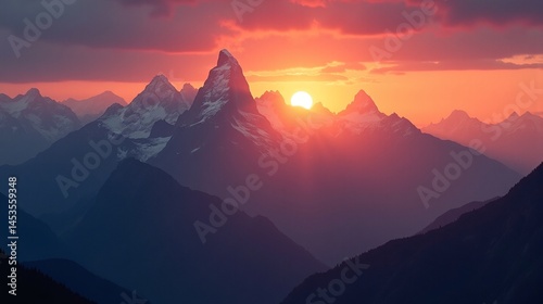 Sunrise Splendor: Peaks Bathed in Morning Glow