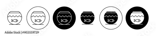 Aquarium with fish icon. Design for web and mobile app. Vector illustration