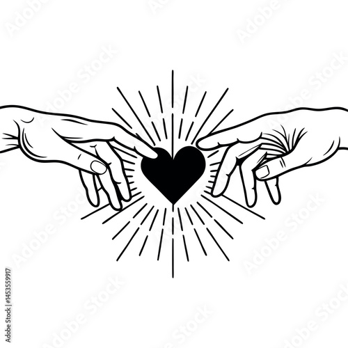 Hands holding hands in a circle vector illustration symbolizing love, unity, and teamwork