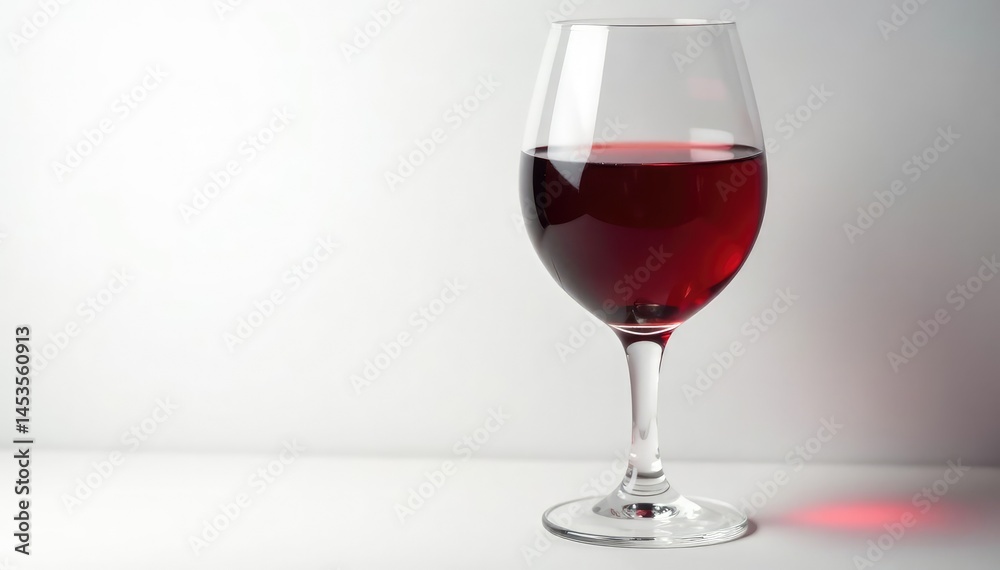 Rich red wine in a crystal glass on stark white backdrop , glass, isolated Rich red wine in a crystal glass on stark white backdrop , glass, isolated