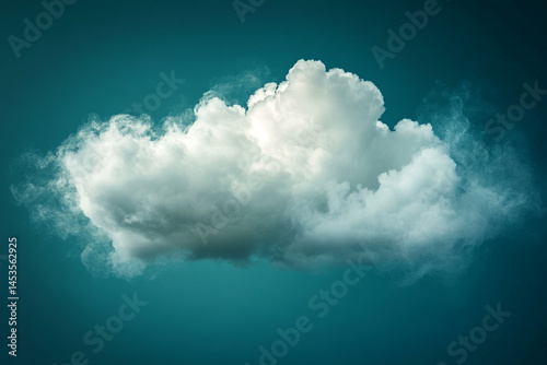 White cloud against teal sky nature weather atmospheric