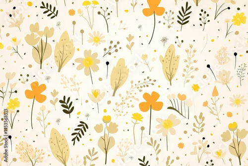 Wallpaper Mural Abstract illustration drawing pattern for natural environment flowers vegetation Torontodigital.ca