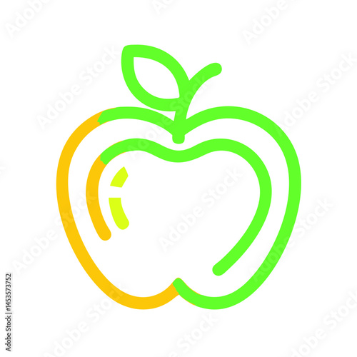 Green Apple Icon for Nutrition Apps, Health Education, School Materials, Food Blogs and Wellness Websites