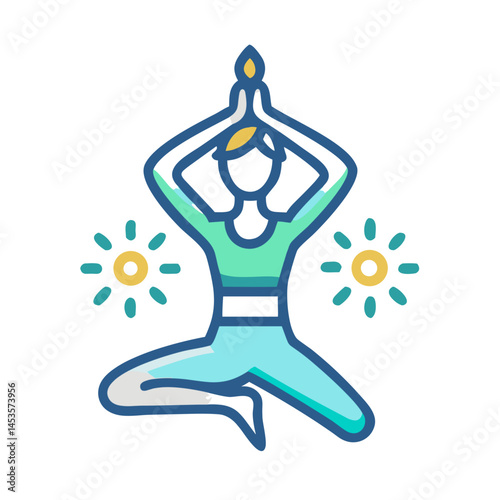 Yoga Meditation Pose Icon for Wellness Apps, Fitness Websites, Mindfulness Platforms and Health Promotion Materials