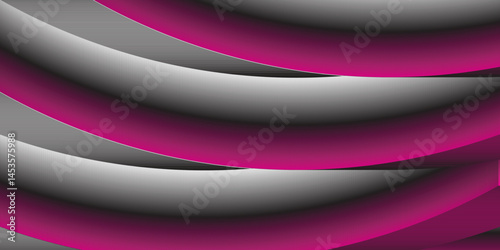 Dark pink and grey layered arc design abstract background with smooth 3D surface gradient, backdrop banner poster design, wallpaper