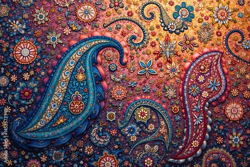 Subtle paisley design, continuous and cohesive across surface , seamless, background