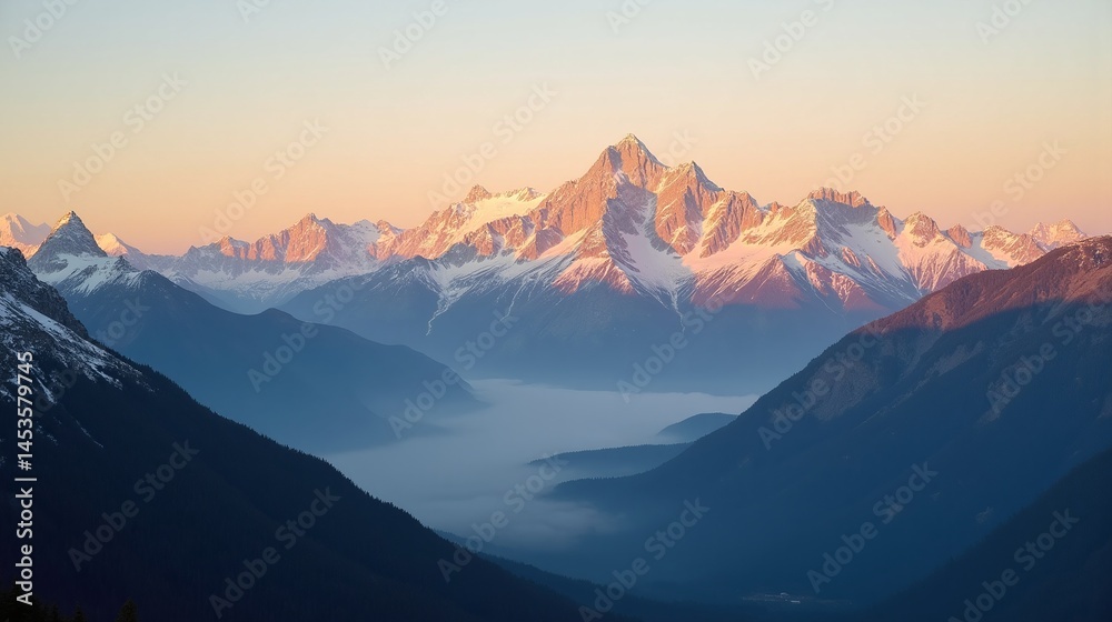 Obraz premium Awe-Inspiring Dawn: Grandeur of the Peaks