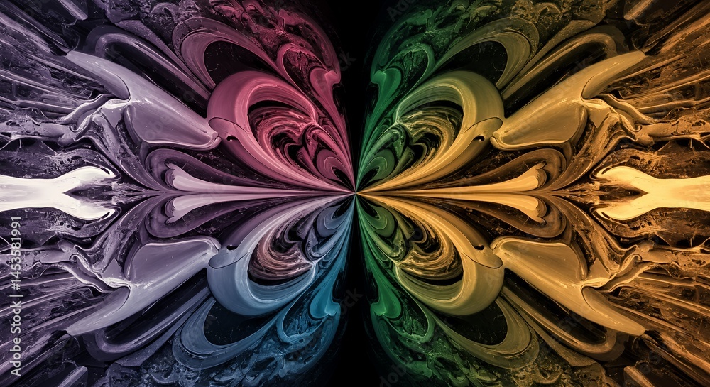 Fototapeta Abstract Kaleidoscope Butterfly Wings: A Symphony of Color and Symmetry