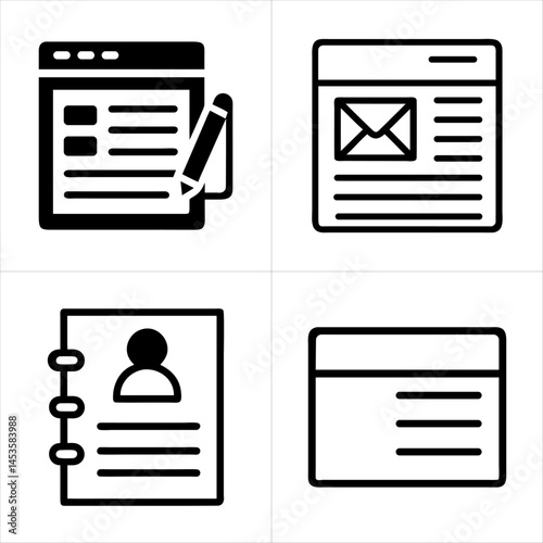 contact form icon set
