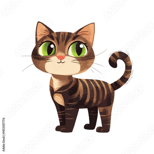 Adorable cute cat with Big Green Eyes