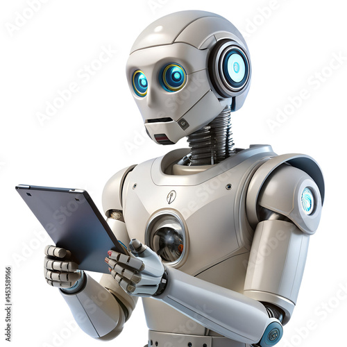 Ai robot on transparent background.
