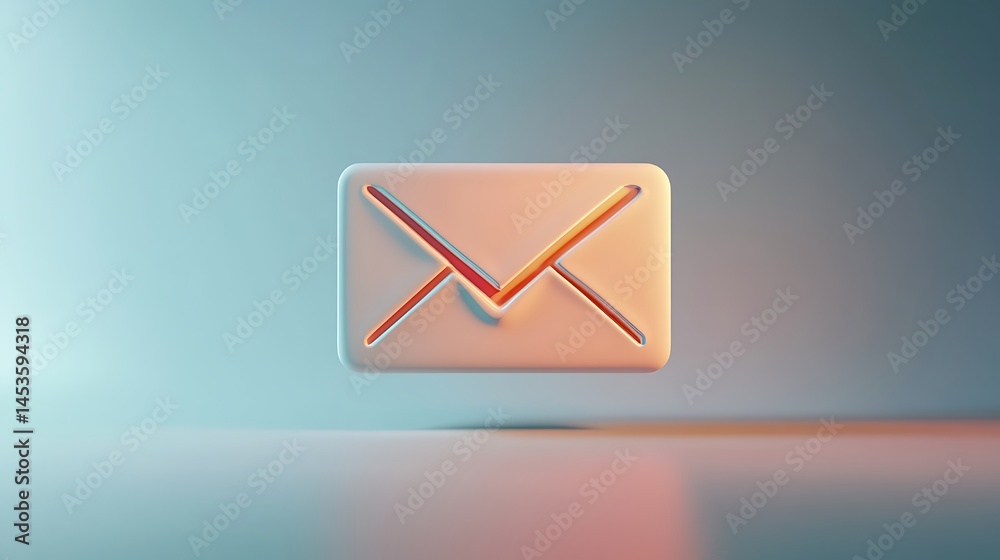Clean layout showing 3d red white envelope high resolution picture Clean layout showing 3d red white envelope high resolution picture