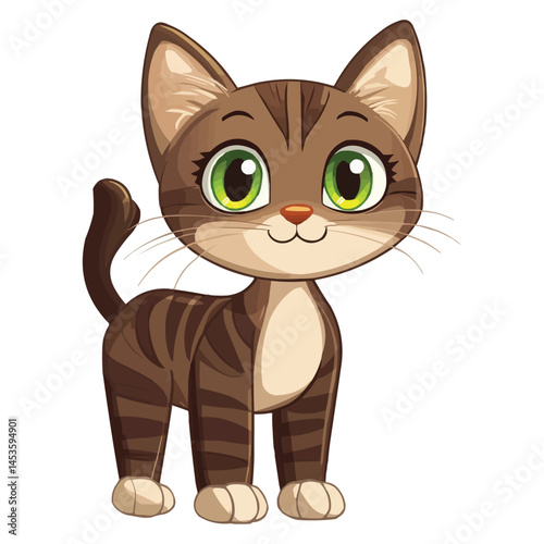Adorable cute cat with Big Green Eyes