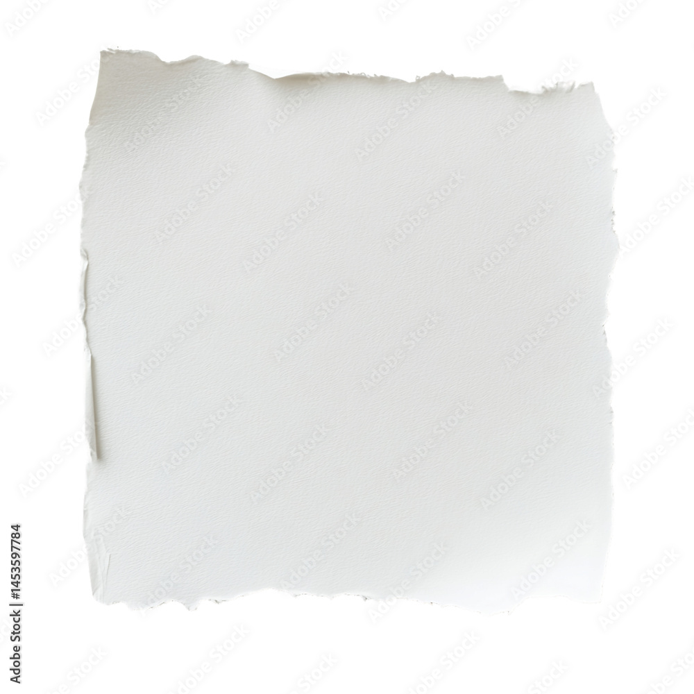 White Torn Paper Texture with Ragged Edges on Transparent Background White Torn Paper Texture with Ragged Edges on Transparent Background