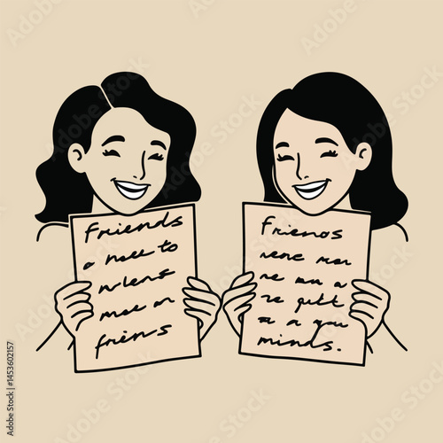 Creative vector designs for International Friendship Day featuring best friends, heartwarming moments, friendship bands, selfies, and shared joy, using bright and solid color illustrations.
