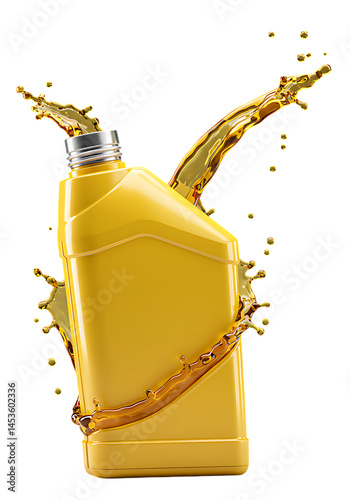 Premium motor oil lubricant synthetic engine oil change automotive fluid for vehicle maintenance on transparent background