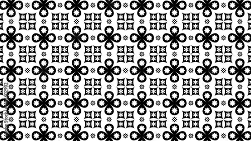 Monochrome Floral Pattern, Seamless black and white floral pattern