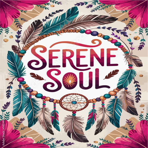 ethnic, ornament, drawing, bohemian, illustration, dreamcatcher, graphic, decoration, american, symbol, sleep, book, background, flowers, feathers, feather, boho, native, leaves, fashion, tattoo, 