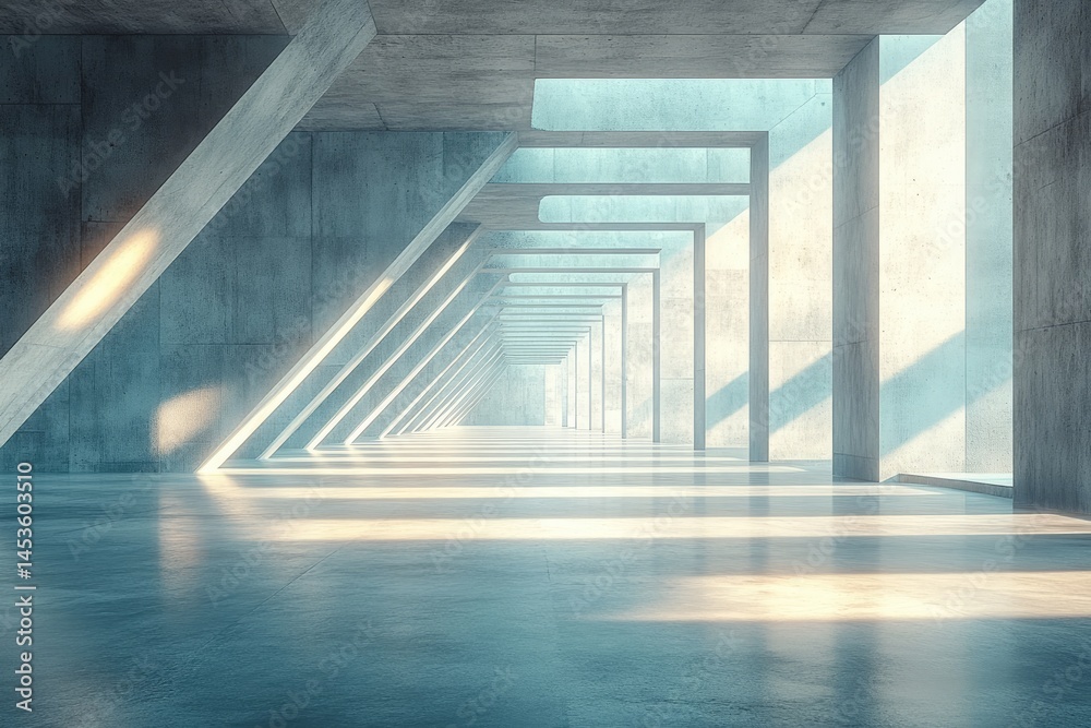 Obraz premium Modern concrete corridor interior design.