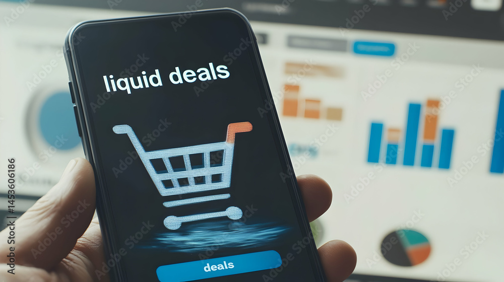 Obraz premium Mobile Shopping App Interface: Instant Liquidation Deals