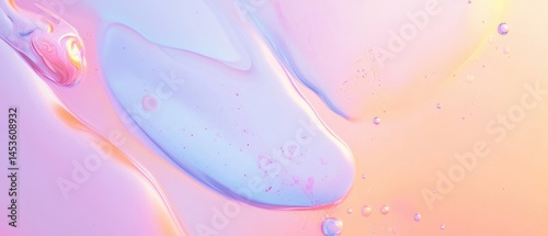 Delicate Abstract Background with Pastel Tones Oil and Water Blending to Create Unique Shapes and Patterns in a Modern Style for Decoration