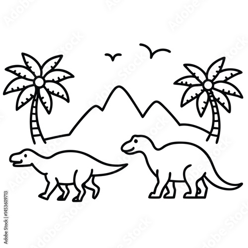 three dinosaurs a t rex triceratops and brontosaurus