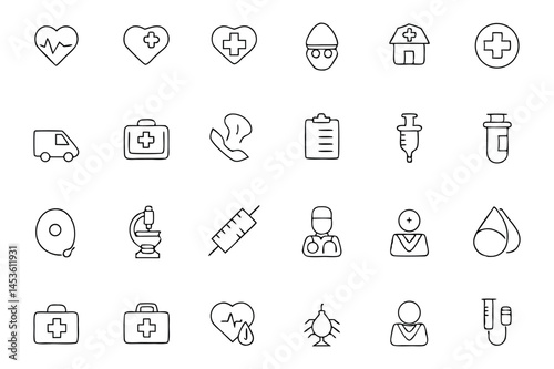 Icon Set for Clinics, Hospitals, and Health Platforms