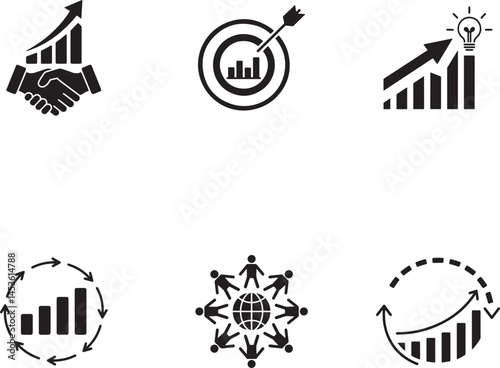Business Growth and Success Icon Set