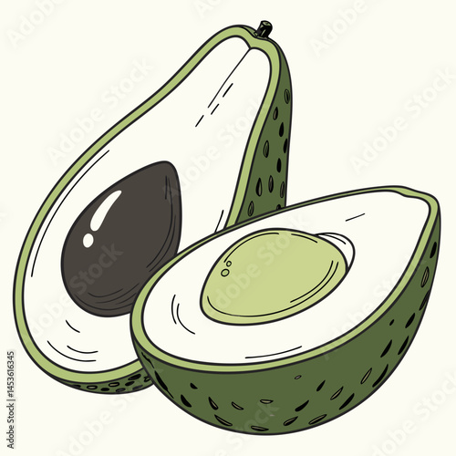 half avocado svg vector  files



