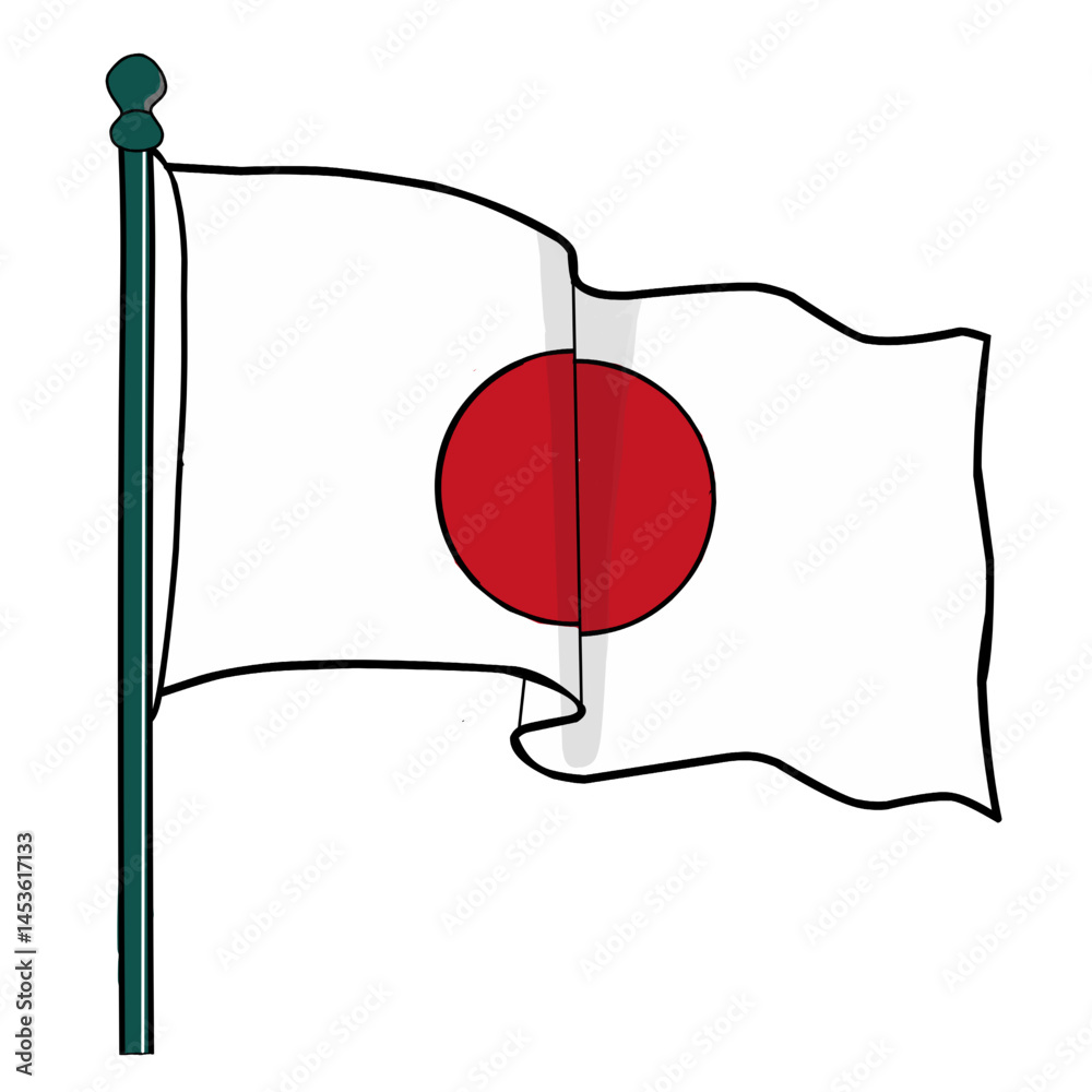 Fototapeta premium vector illustration of a flag of japan