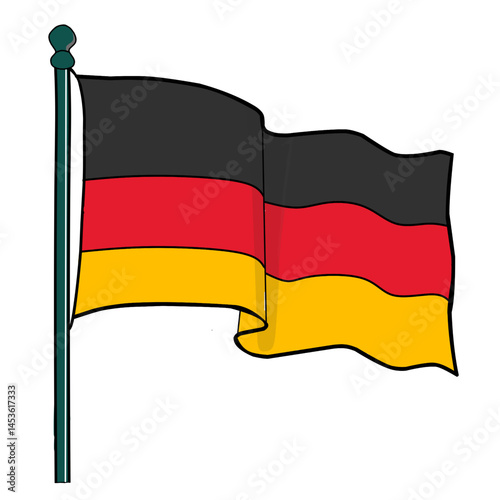 Waving Germany Flag Illustration
