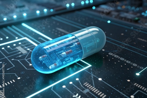 Futuristic Smart Capsule: The Intersection of Medicine and Technology.