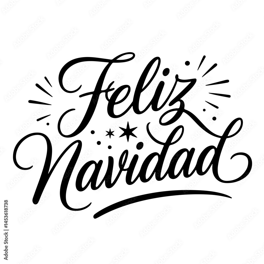 Fototapeta premium Feliz Navidad Vector Design on White Background