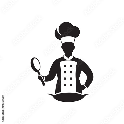 Cooking Man Silhouette Holdin...