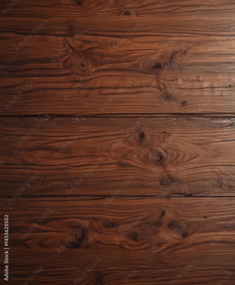 Naklejka premium Deep brown wood grain, rich texture, knots visible, backdrop, antique, deep