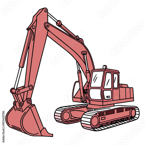Heavy Excavator Vector Art