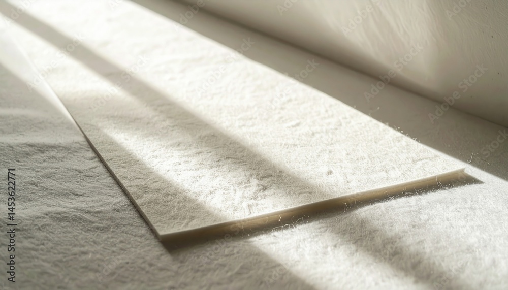 Fototapeta premium Captivating light and shadow play on textured paper indoor studio photography calm environment close-up view artistic concept
