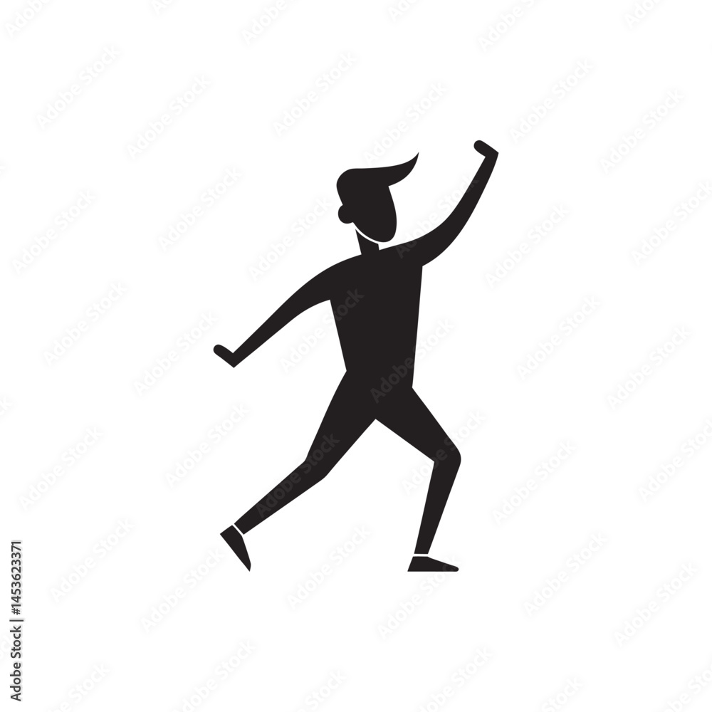 Fototapeta premium Man Dancing Silhouette with R...