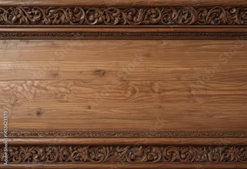 Highly textured, distressed wooden border; natural wood tones and elaborate edge carvings , rustic, isolated