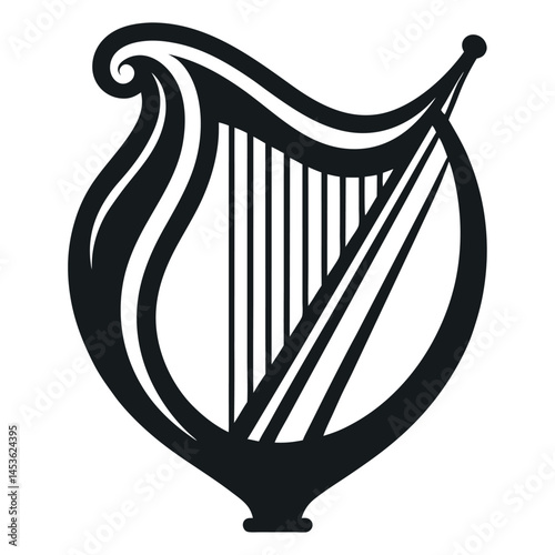 Simple Vector Illustration of a Lyre
