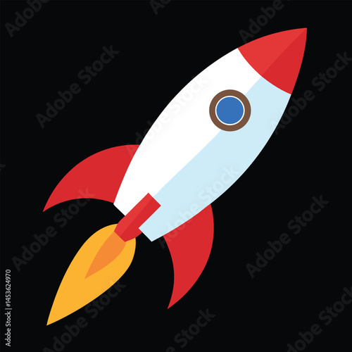 Rocket White Background Vector