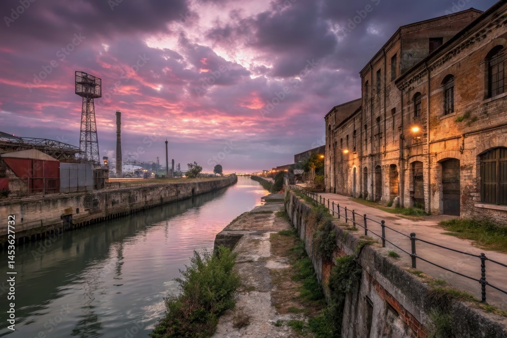 Industrial Canal at Sunset Industrial Canal at Sunset
