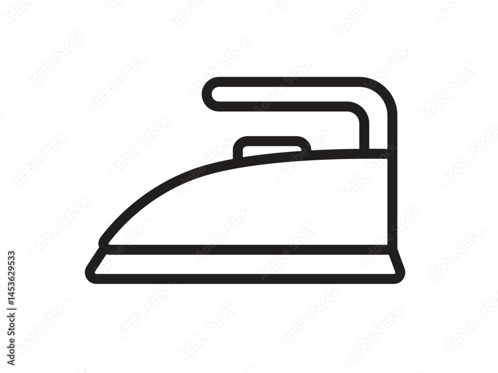 simple icon of iron, with black outline, line art simple icon of iron, with black outline, line art