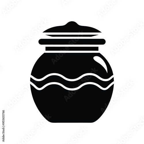 Honey Jar icon of silhouette vector illustration on white background