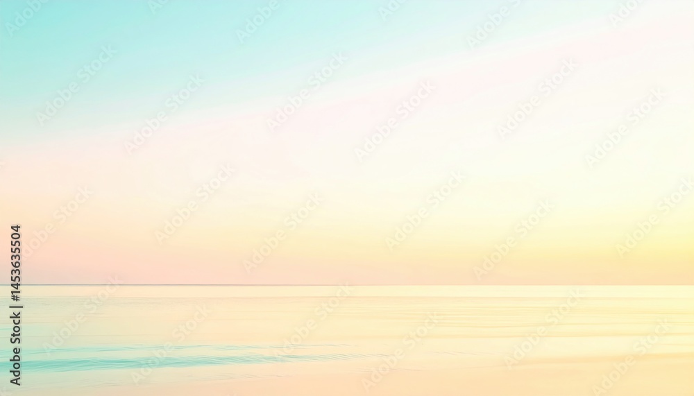 Fototapeta premium Calm sunset reflection over serene ocean waters coastal landscape tranquil scene aerial perspective peaceful atmosphere