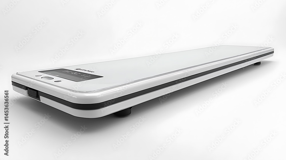 Sleek modern digital scale designed for precise weight measurements in a minimalist setting Sleek modern digital scale designed for precise weight measurements in a minimalist setting